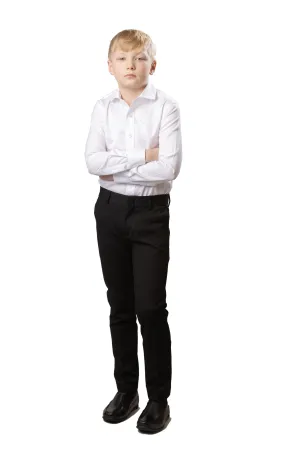 T.O. Collection Boys Basic Stretch Pants - Husky Black A6-1
