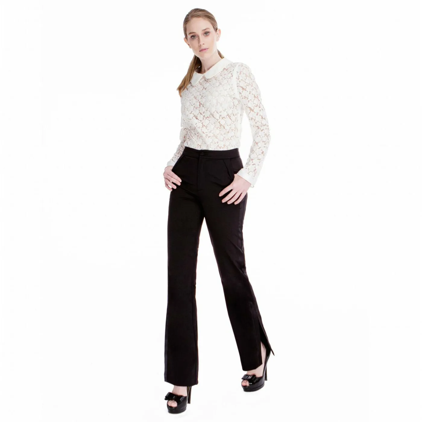 Tuxedo Wool Blend Black Trouser