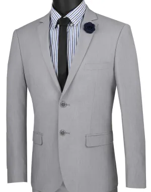 Ultra Slim Fit Stretch Wool Feel Suit (Gray) USDX-1