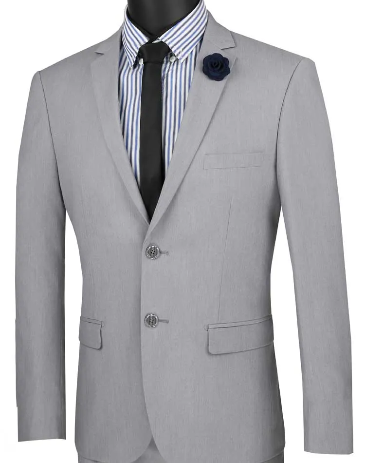 Ultra Slim Fit Stretch Wool Feel Suit (Gray) USDX-1