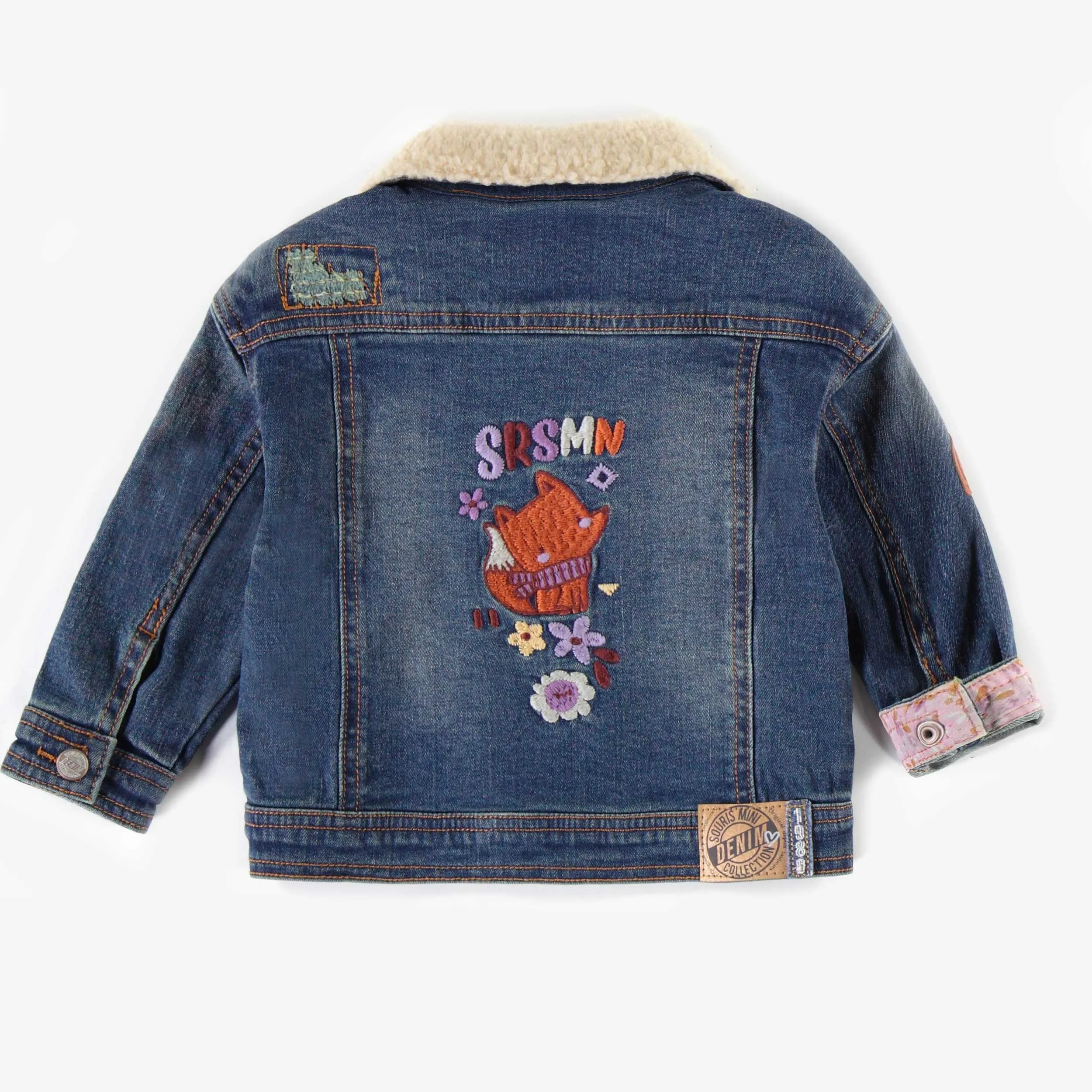 Veste en denim avec broderies, bébé || Denim jacket with embroidery, baby