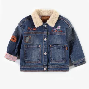 Veste en denim avec broderies, bébé || Denim jacket with embroidery, baby