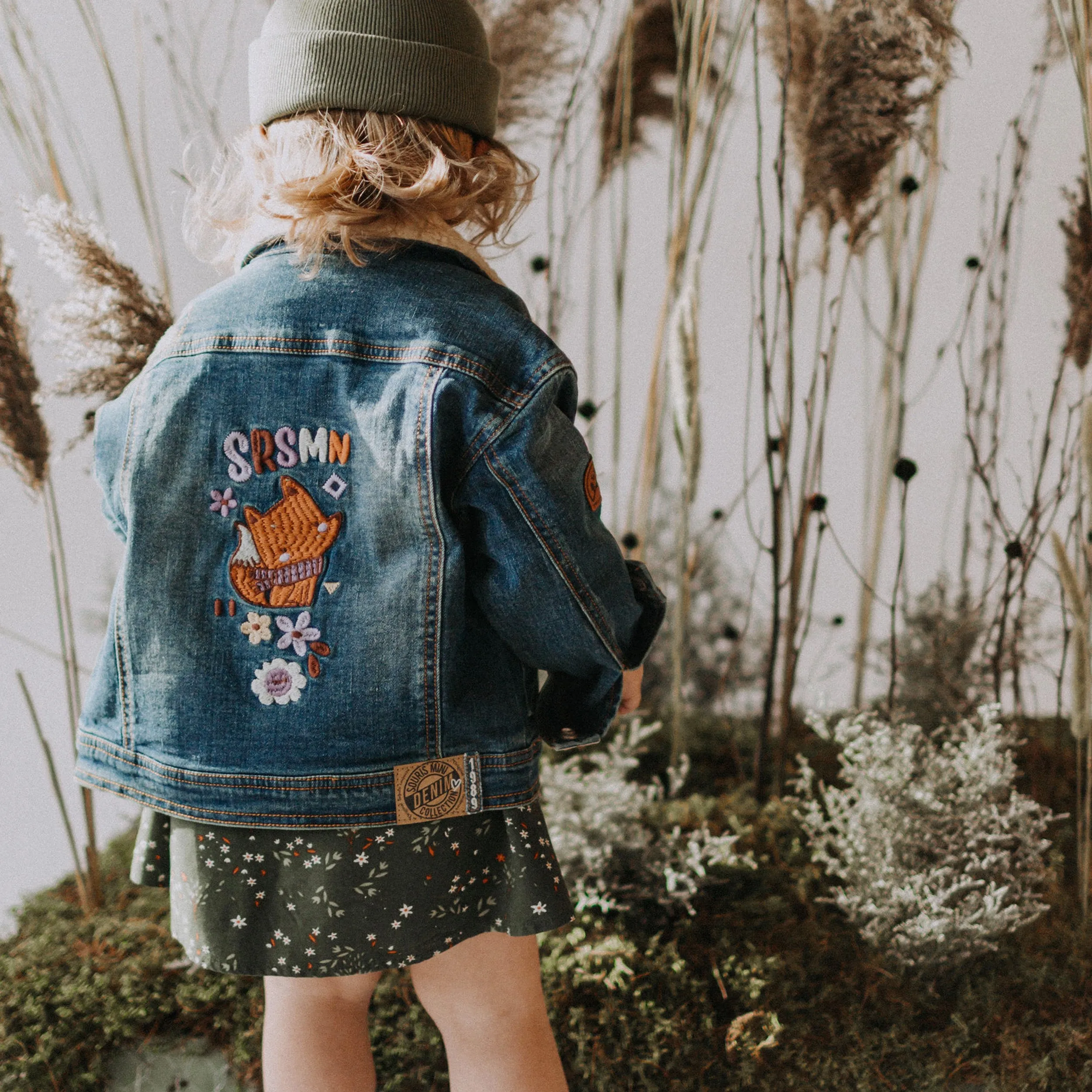Veste en denim avec broderies, bébé || Denim jacket with embroidery, baby