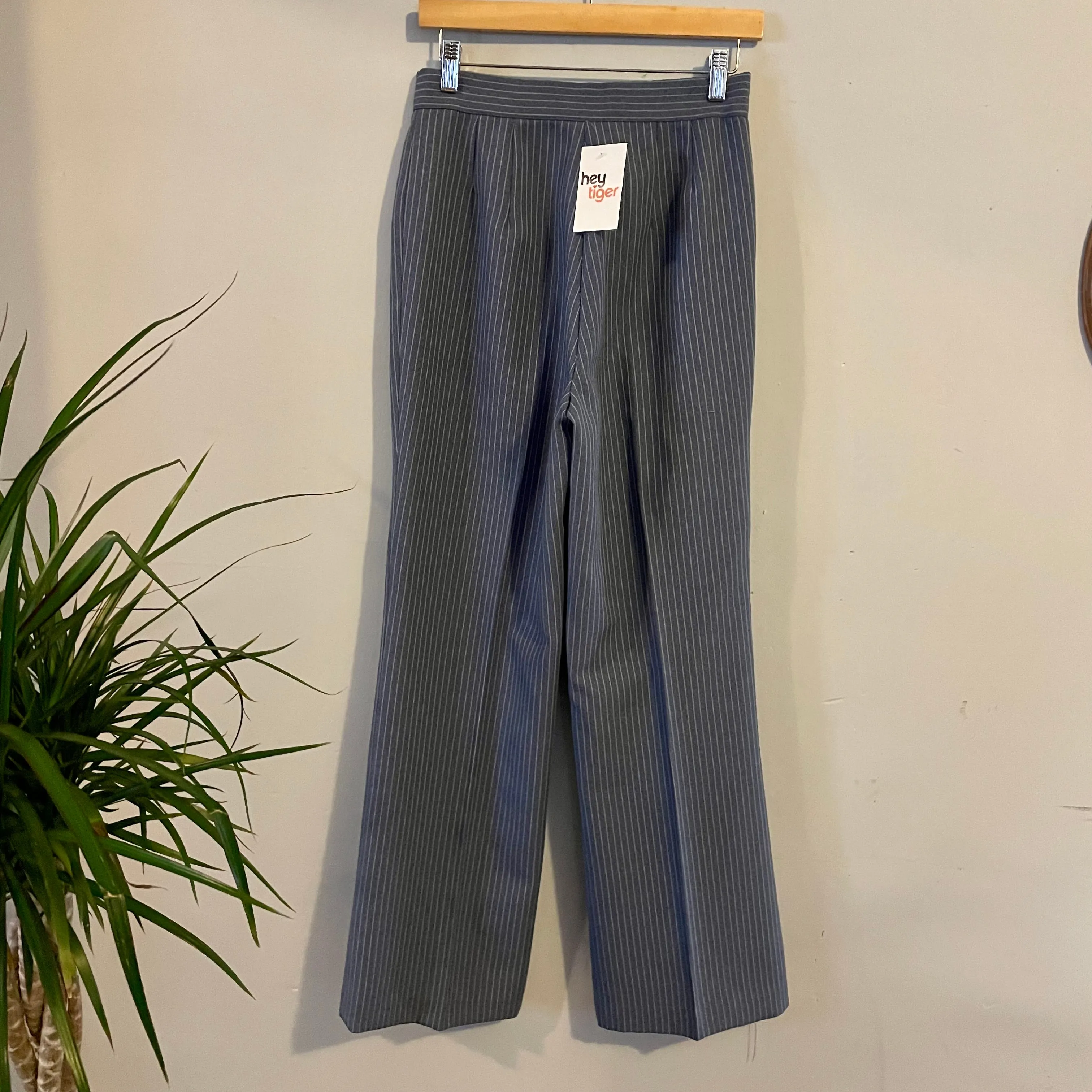Vintage 70s 80s Ultra High Rise Wide Leg Pinstripe Trousers // sz 28 x 29