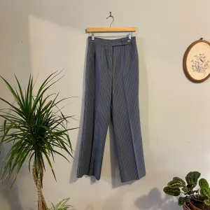 Vintage 70s 80s Ultra High Rise Wide Leg Pinstripe Trousers // sz 28 x 29