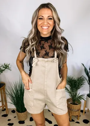 Vintage Wash Knot Strap Overalls