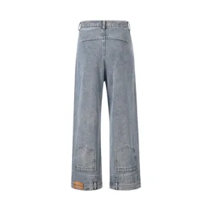 Vintage Washed Reverse-Wear Jeans