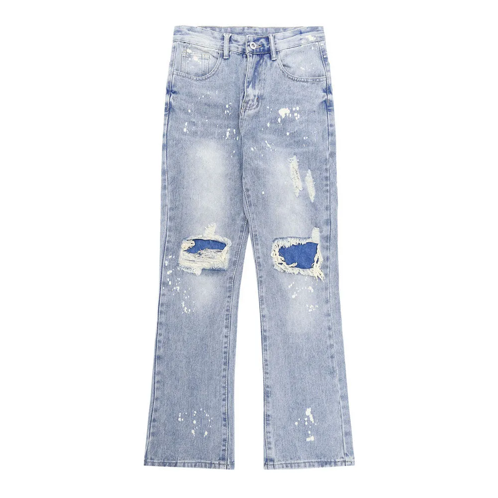 Vintage Washed Straight Leg Jeans