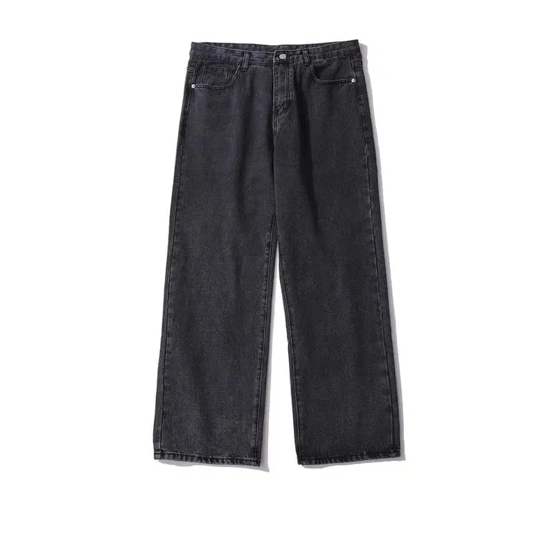 Vintage Washed Straight Leg Jeans