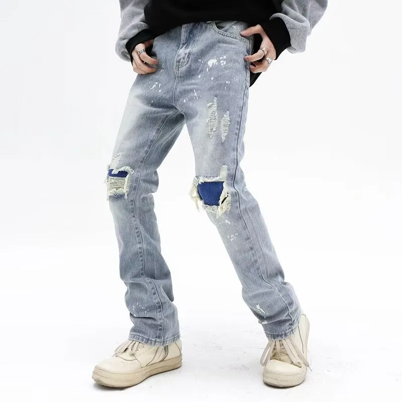 Vintage Washed Straight Leg Jeans