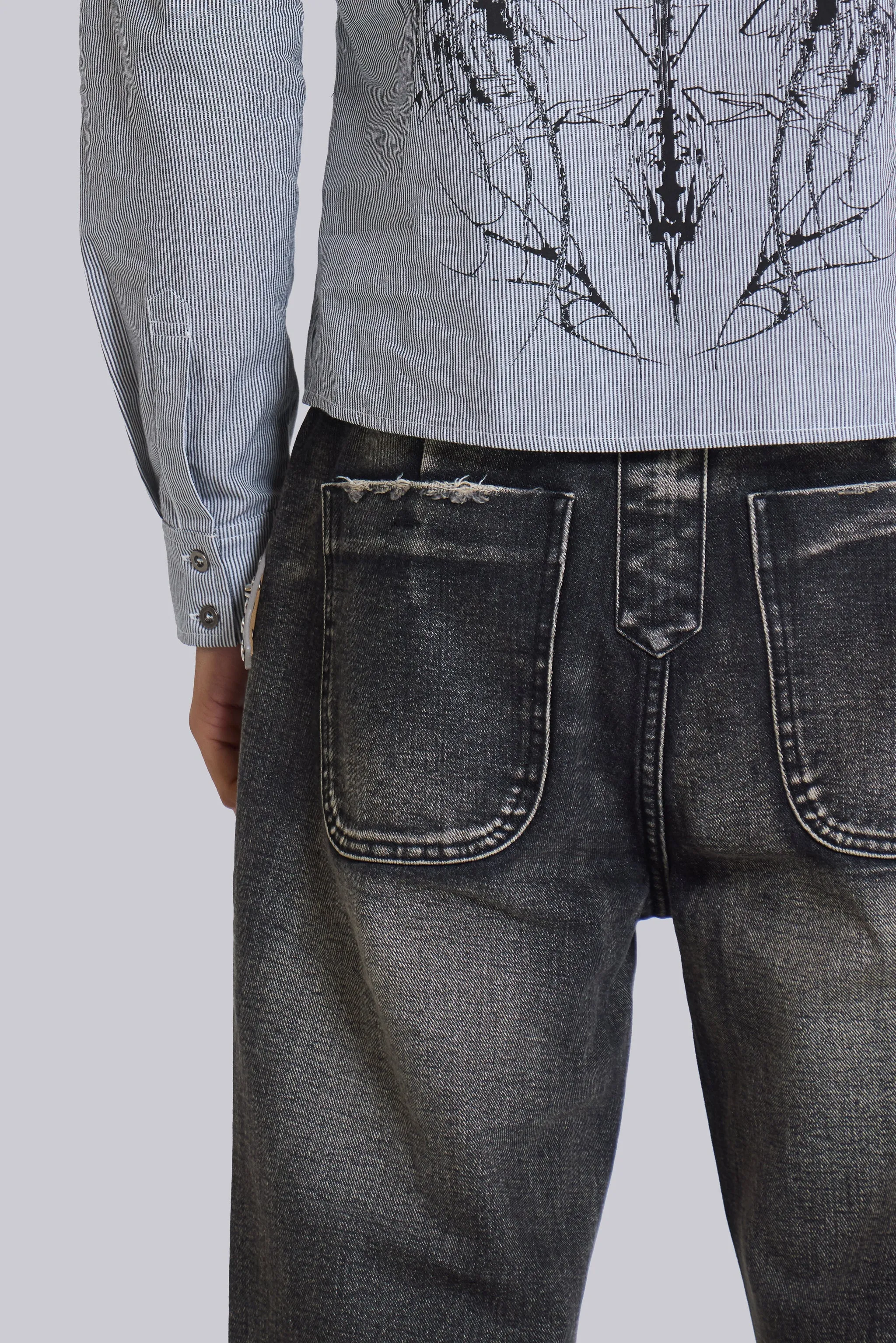 Washed Black Blaze Flared Jeans