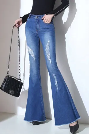 Washed High Waisted Wide Leg Jeans