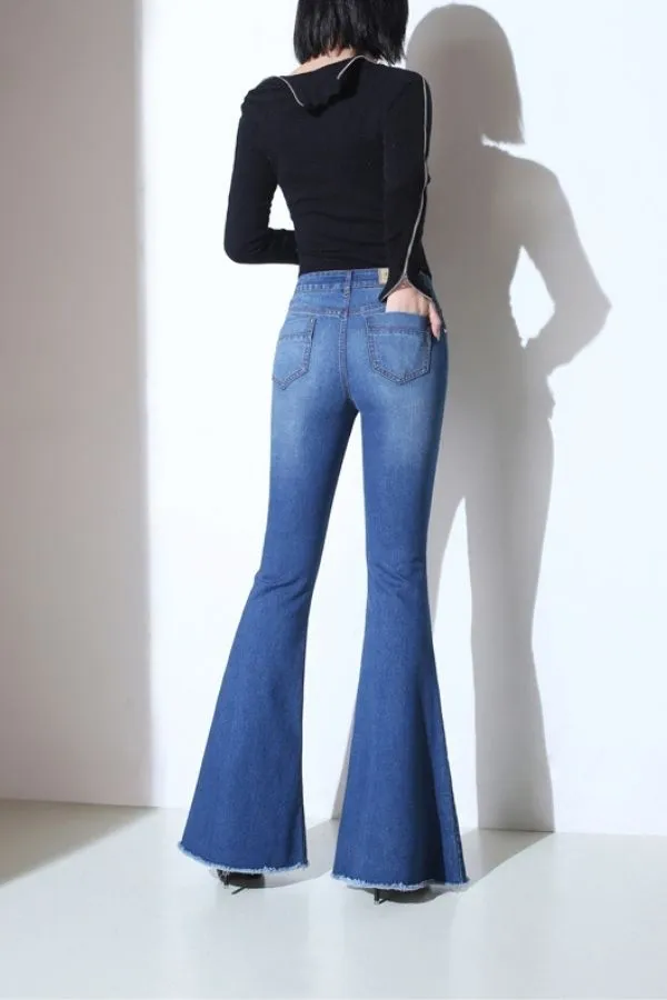 Washed High Waisted Wide Leg Jeans