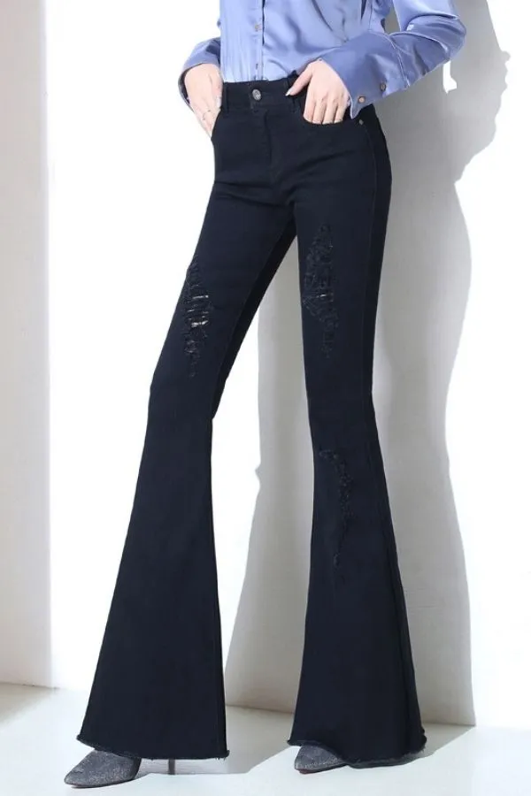 Washed High Waisted Wide Leg Jeans