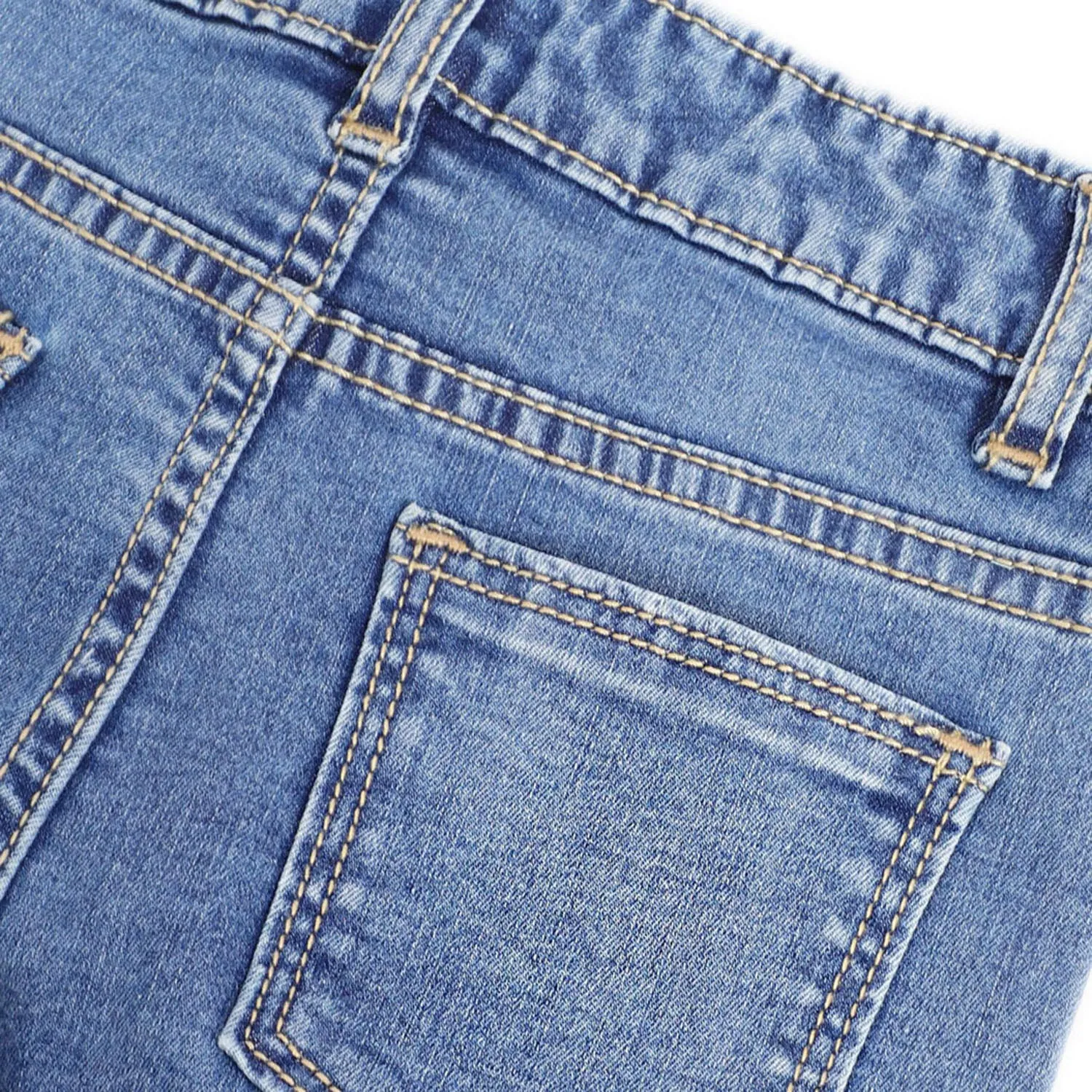 Washed Indigo Denim Jeans