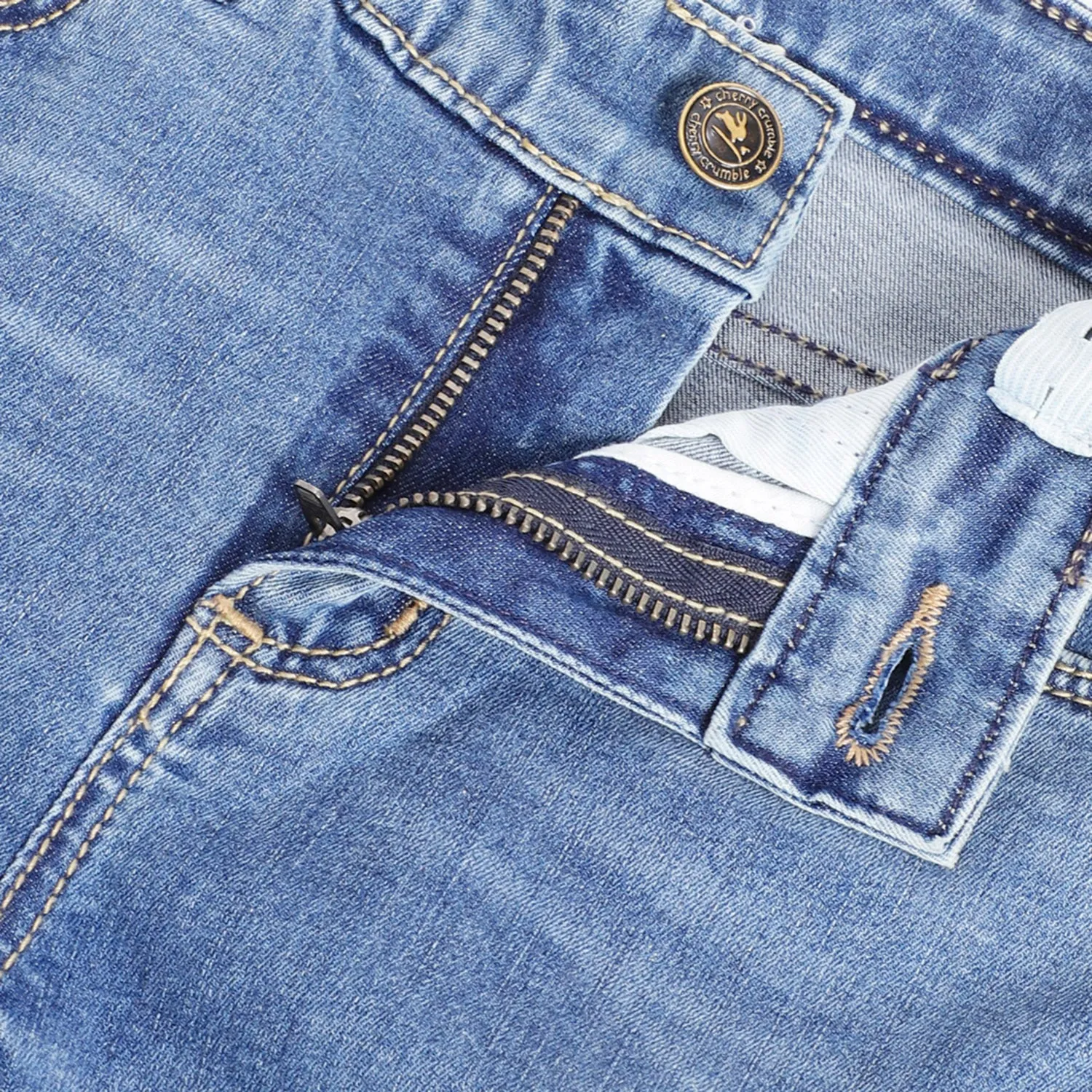 Washed Indigo Denim Jeans