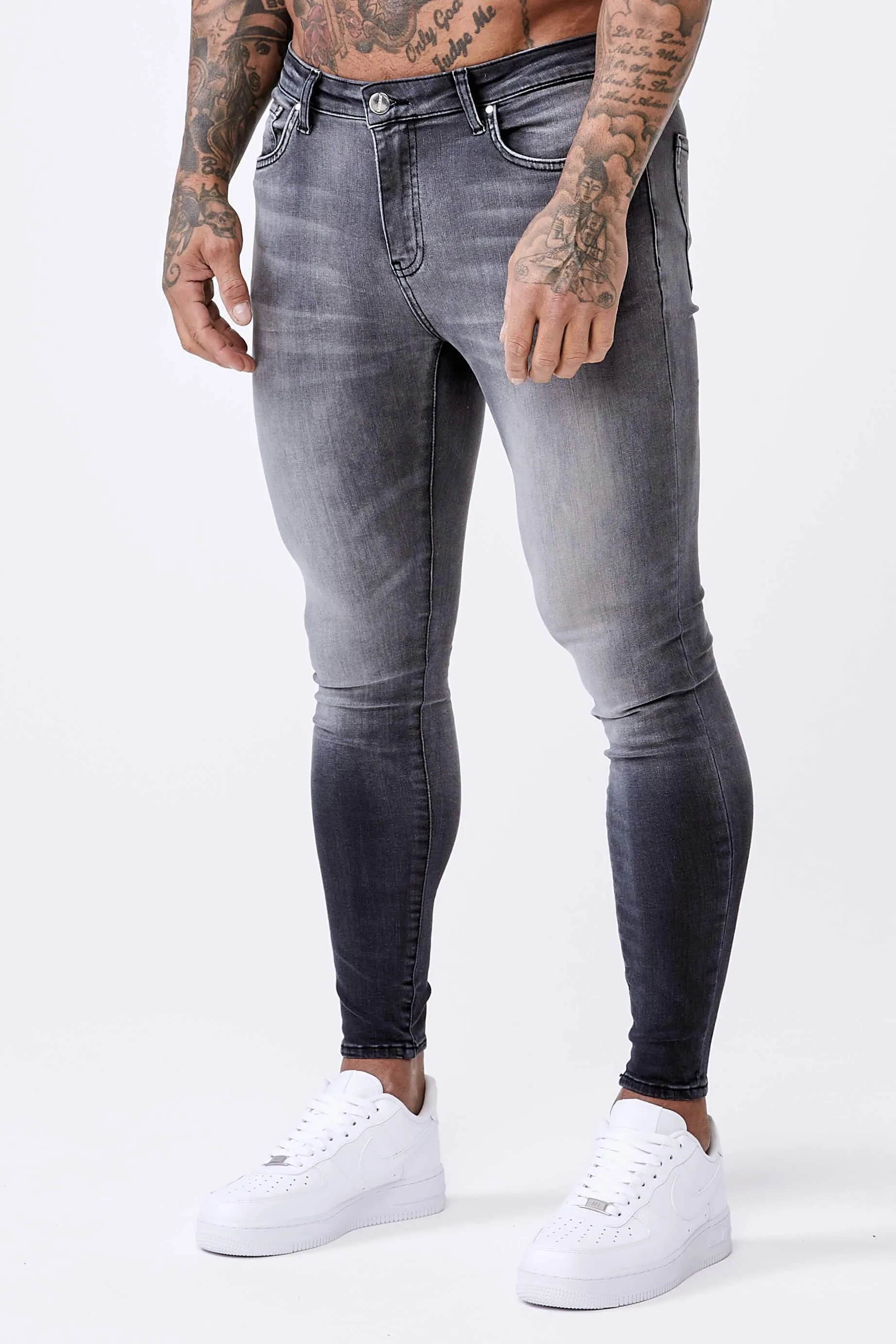 Washed Light Grey - Spray-On Jeans
