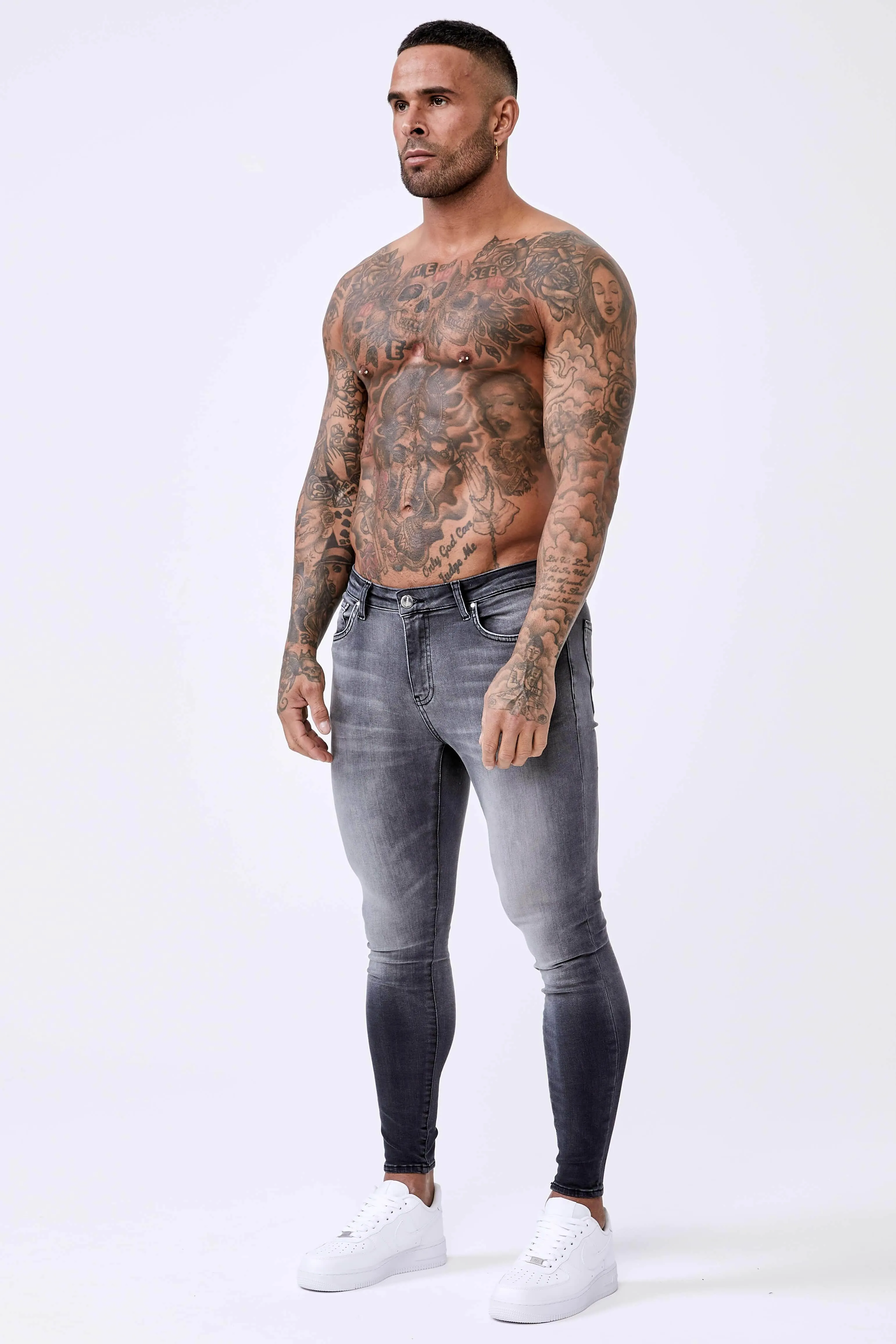 Washed Light Grey - Spray-On Jeans