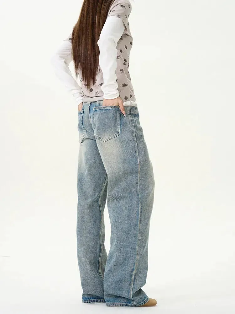 Washed Straight-leg Jeans
