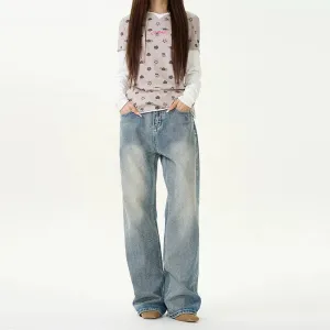 Washed Straight-leg Jeans
