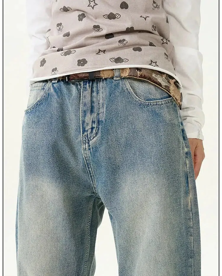 Washed Straight-leg Jeans