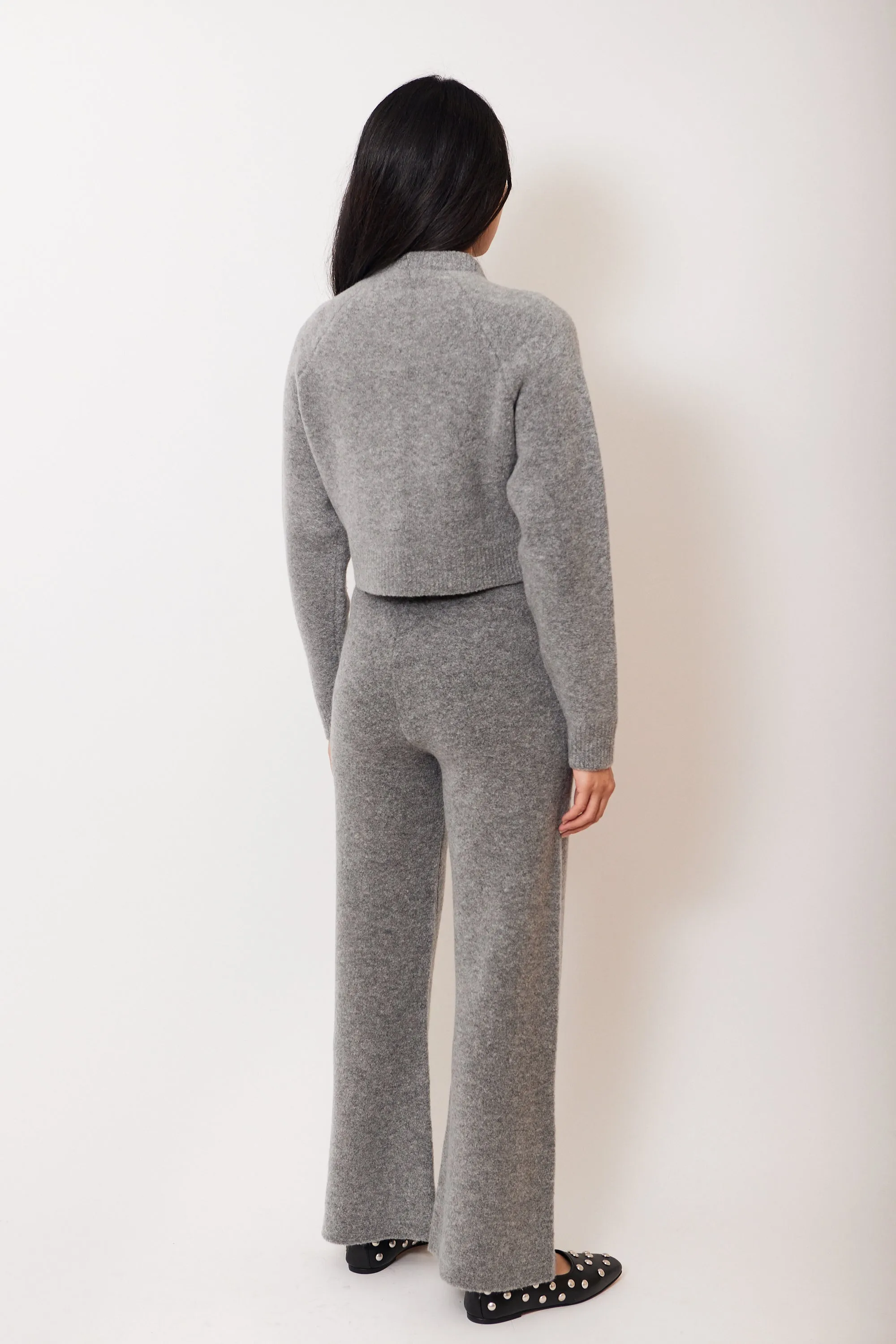 White   Warren Boucle Cashmere Blend Wide Leg Pant