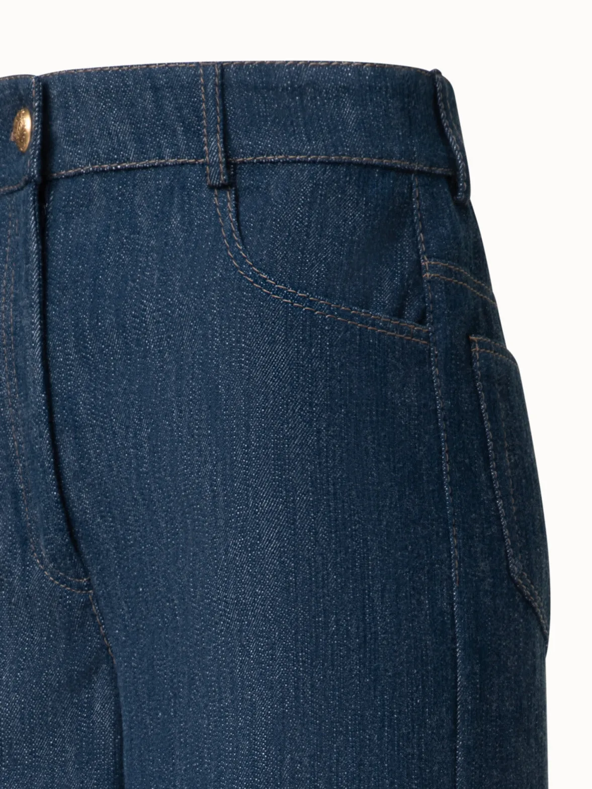 Wide Cotton Wool Denim Pants