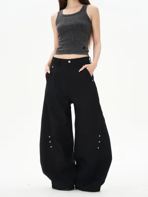 Wide-Leg Draped Pants
