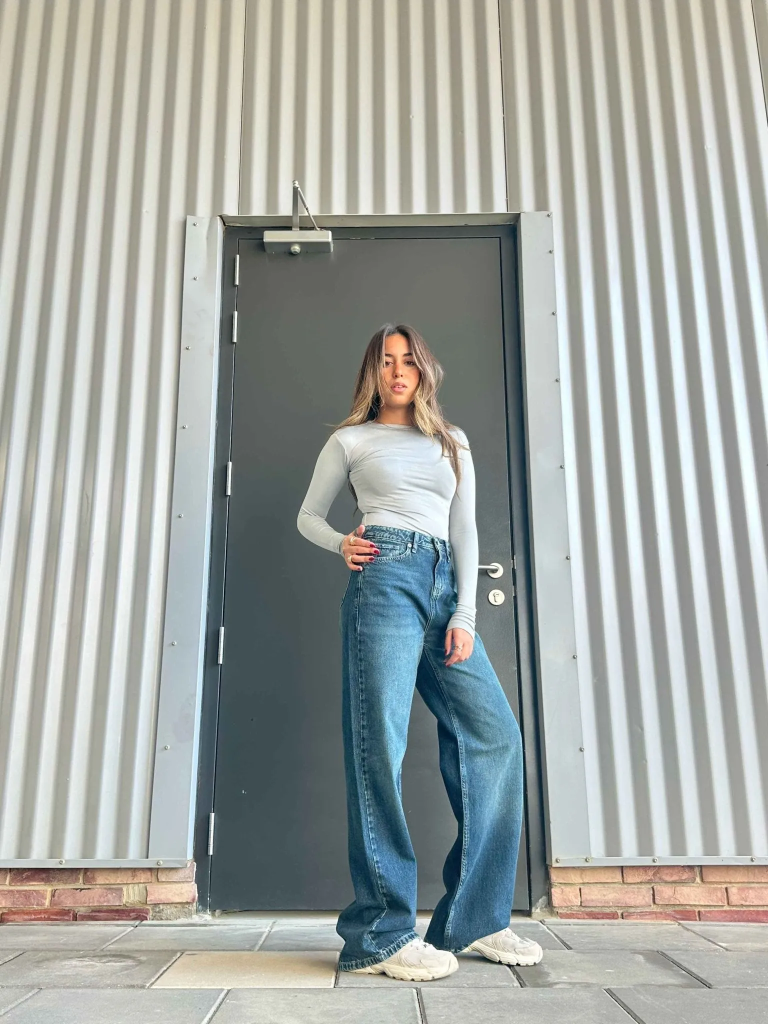 Wide Leg - Mid Vintage Blue Green Jeans.