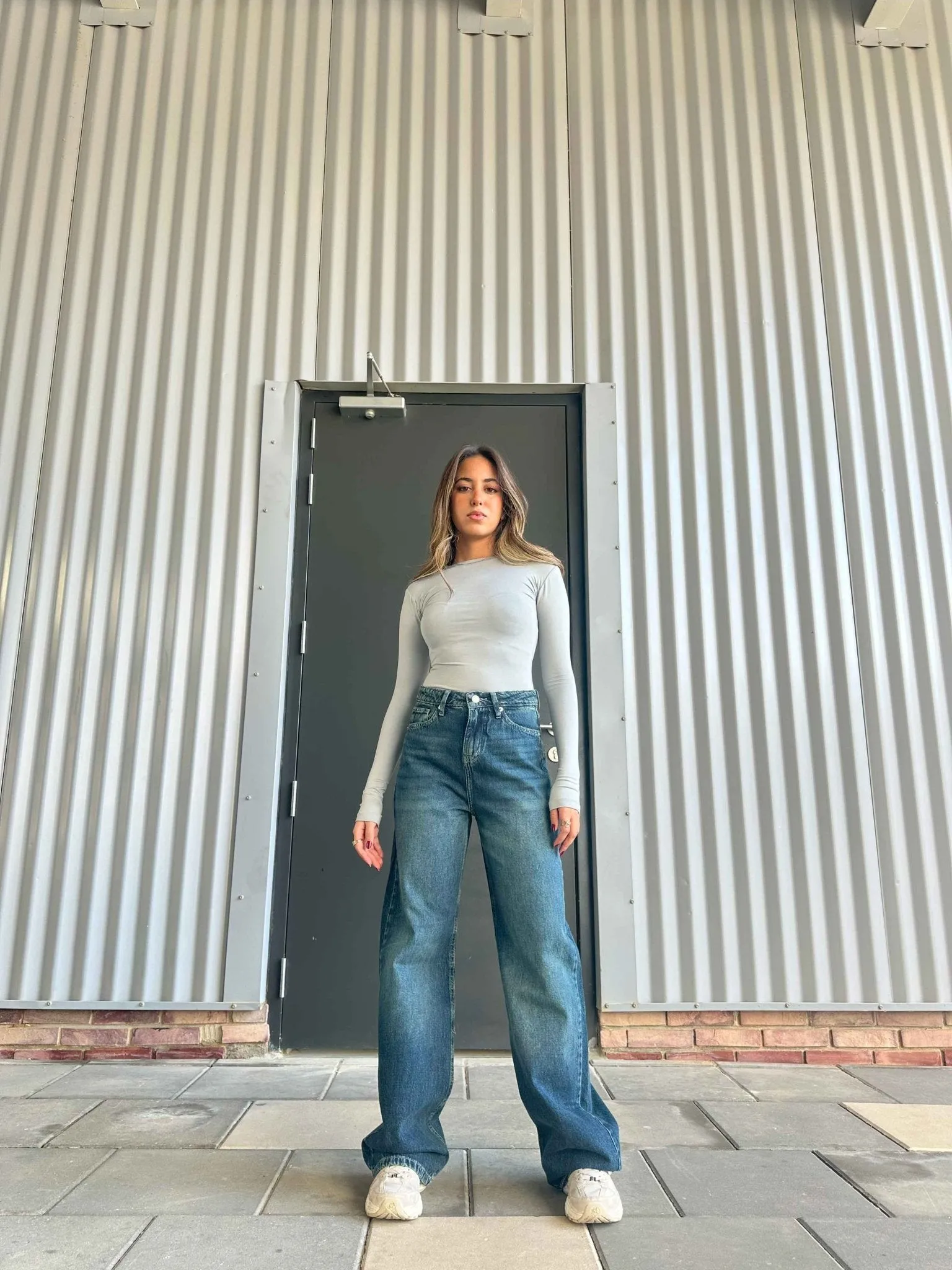 Wide Leg - Mid Vintage Blue Green Jeans.