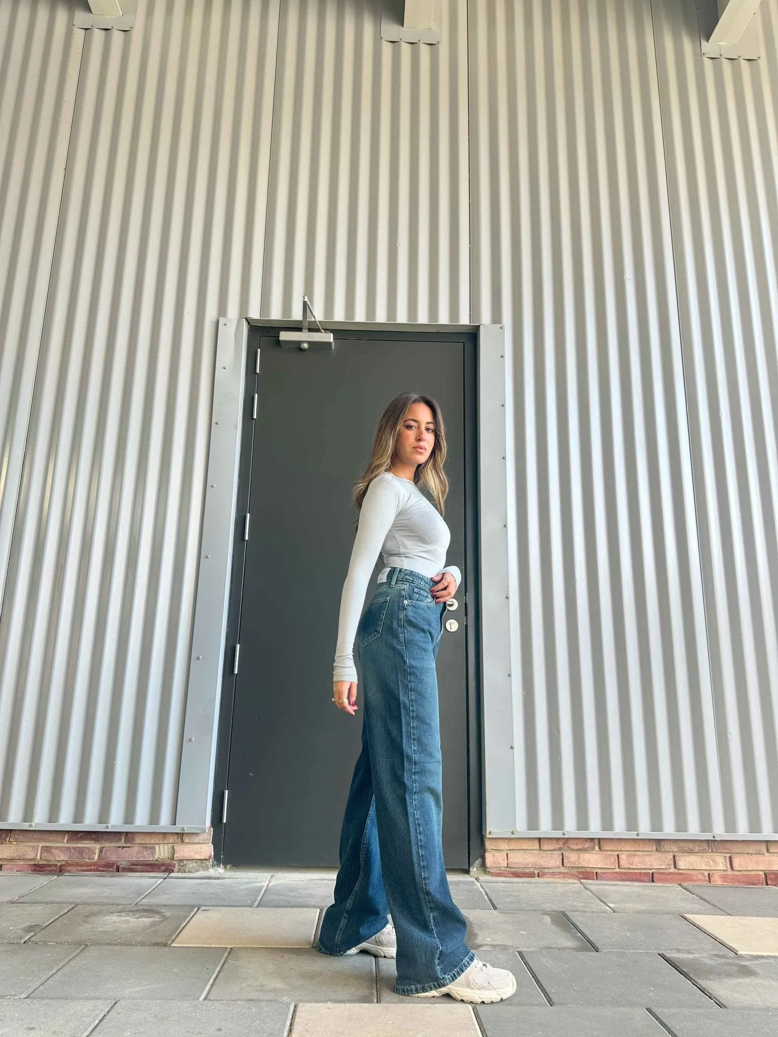 Wide Leg - Mid Vintage Blue Green Jeans.