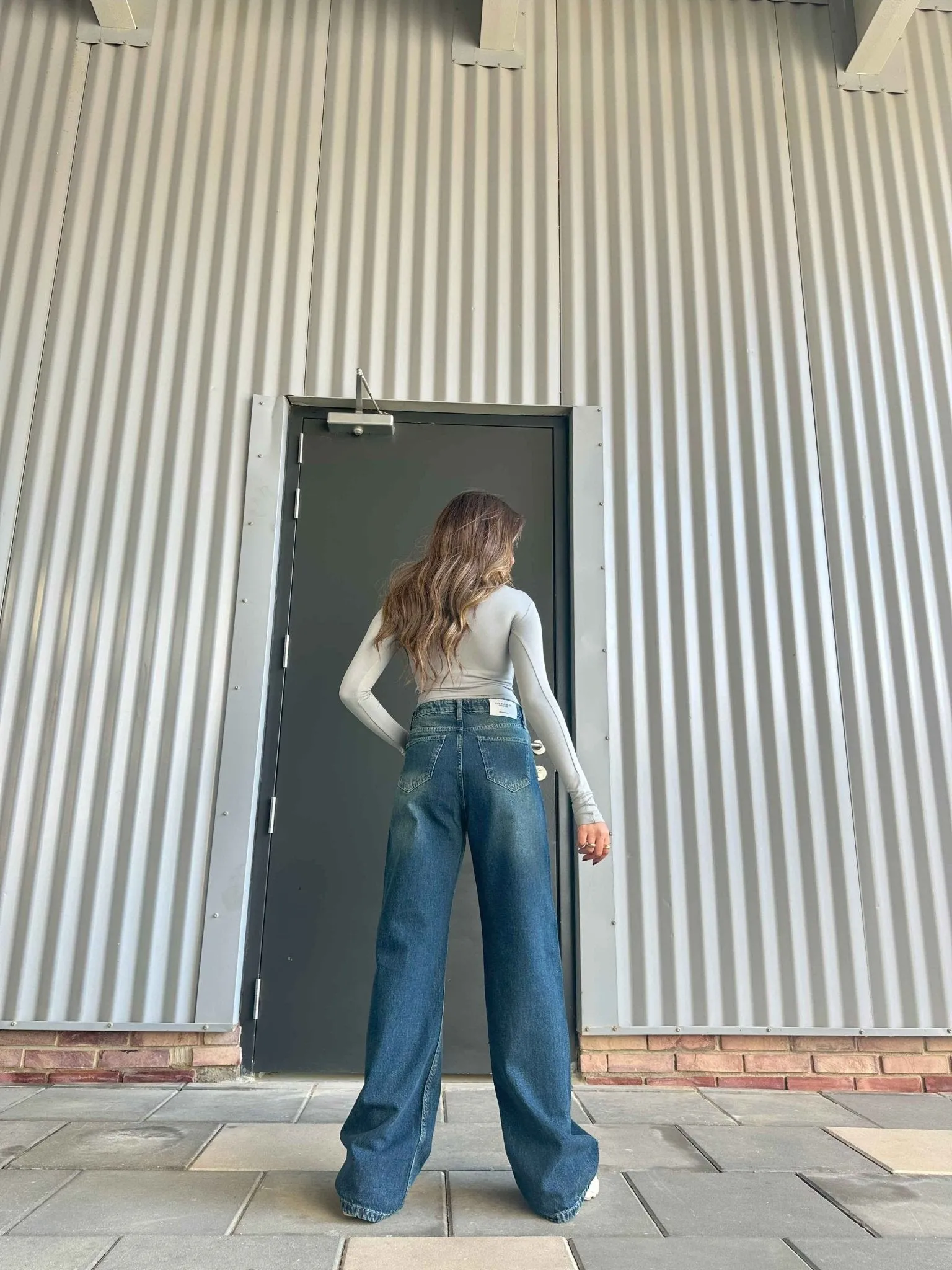 Wide Leg - Mid Vintage Blue Green Jeans.