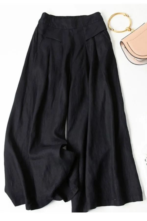 Wide Leg Solid Color Pants