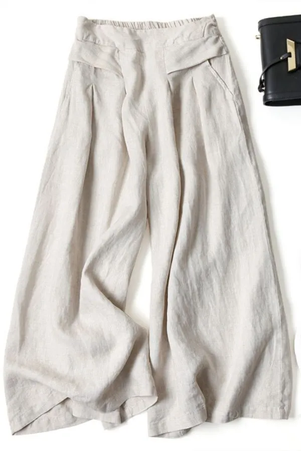 Wide Leg Solid Color Pants