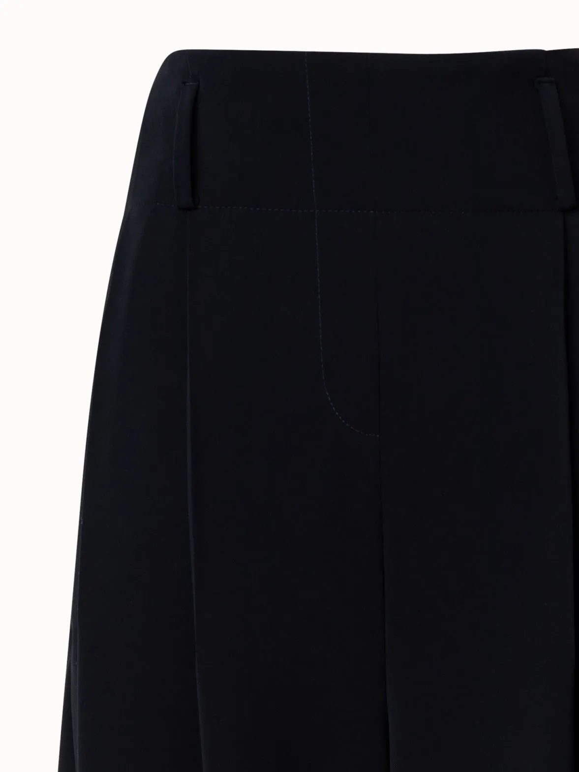 Wide Wool Gabardine Blend Pants