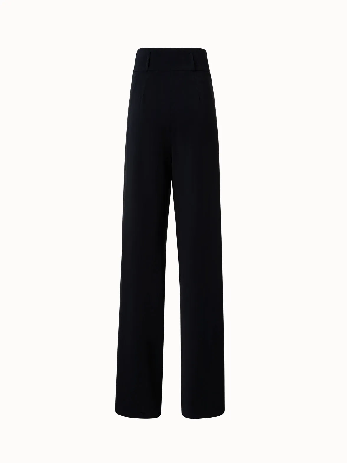 Wide Wool Gabardine Blend Pants