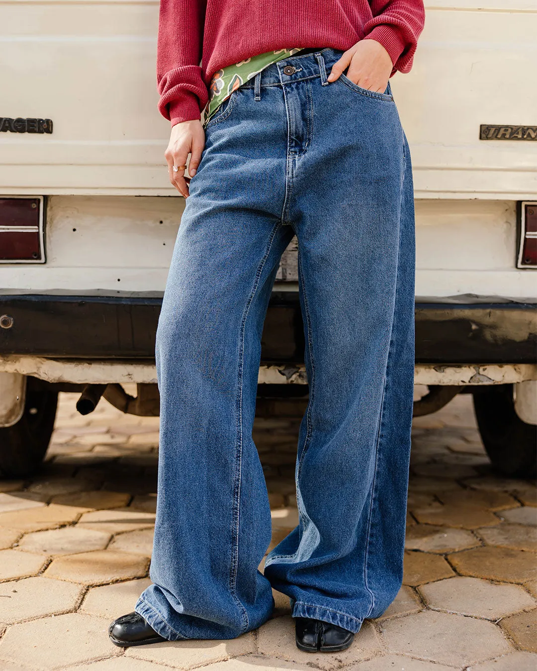 Women Wide leg Denim pants