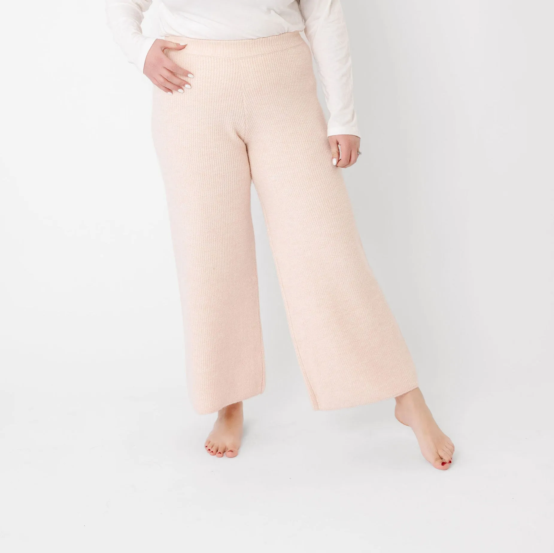 Women's Luxe Wide Leg Sweater Pant - Ballerina