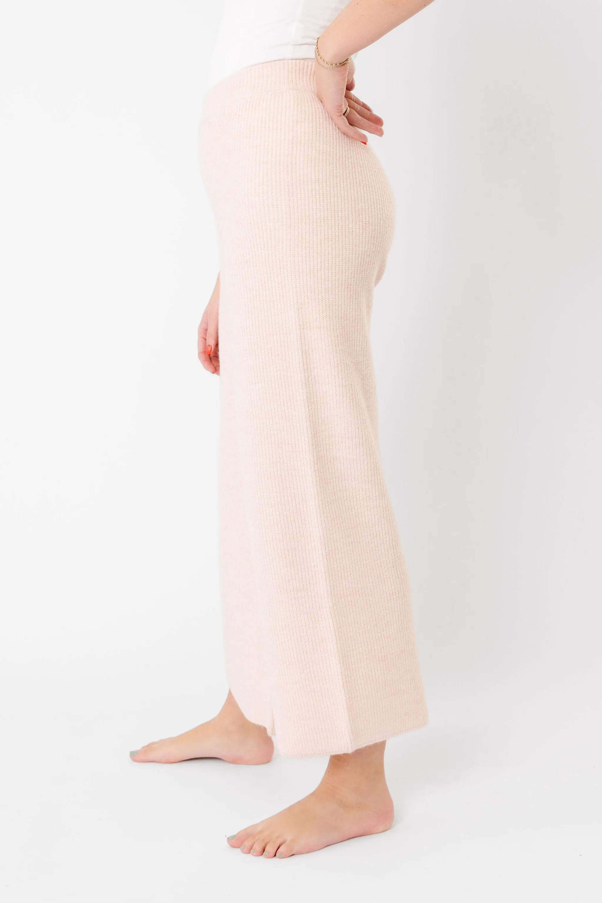 Women's Luxe Wide Leg Sweater Pant - Ballerina