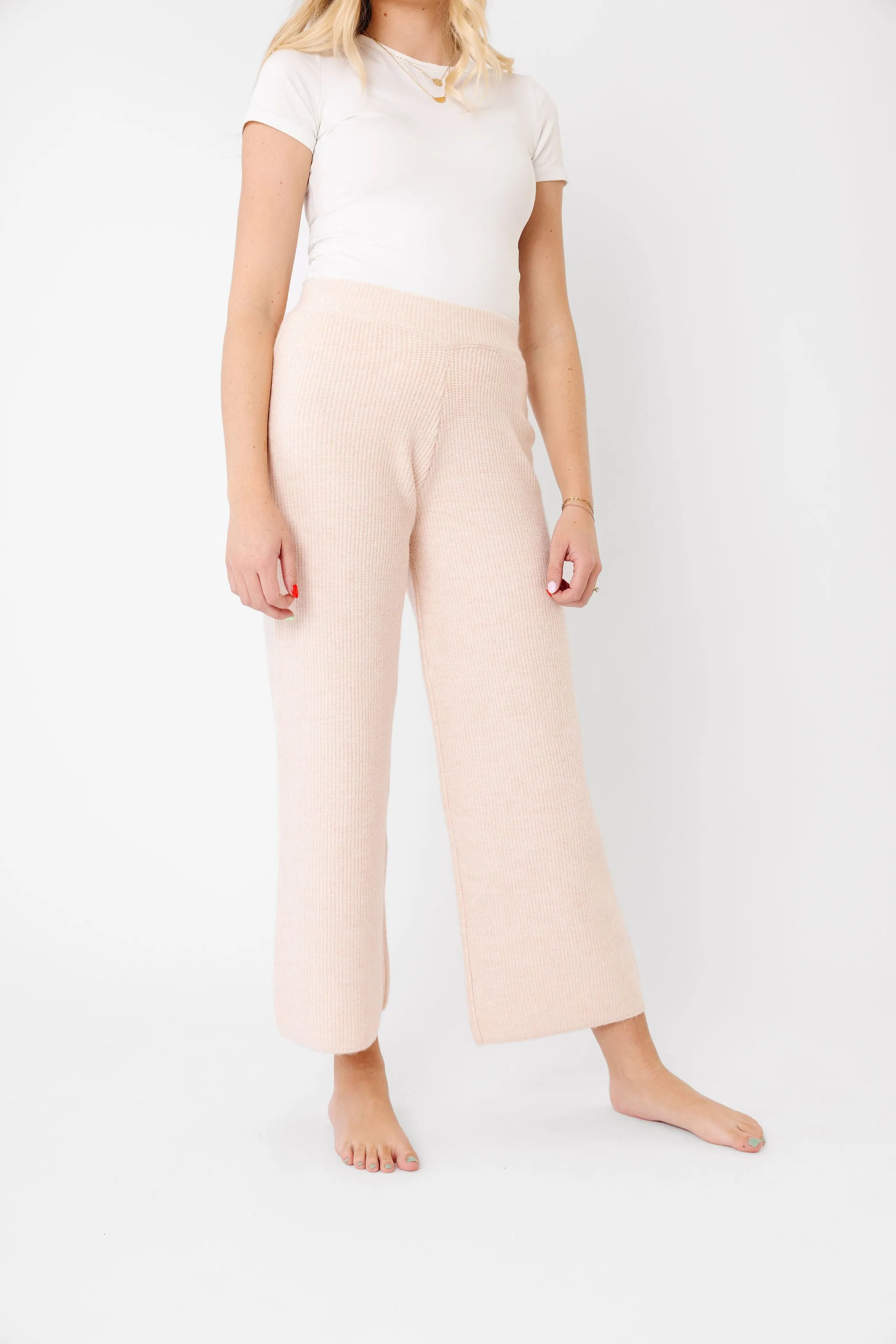 Women's Luxe Wide Leg Sweater Pant - Ballerina