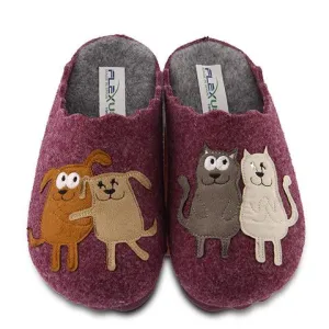 Women's Spring Step | Flex Us Petlove Dog Cat Slippers  | Bordeaux