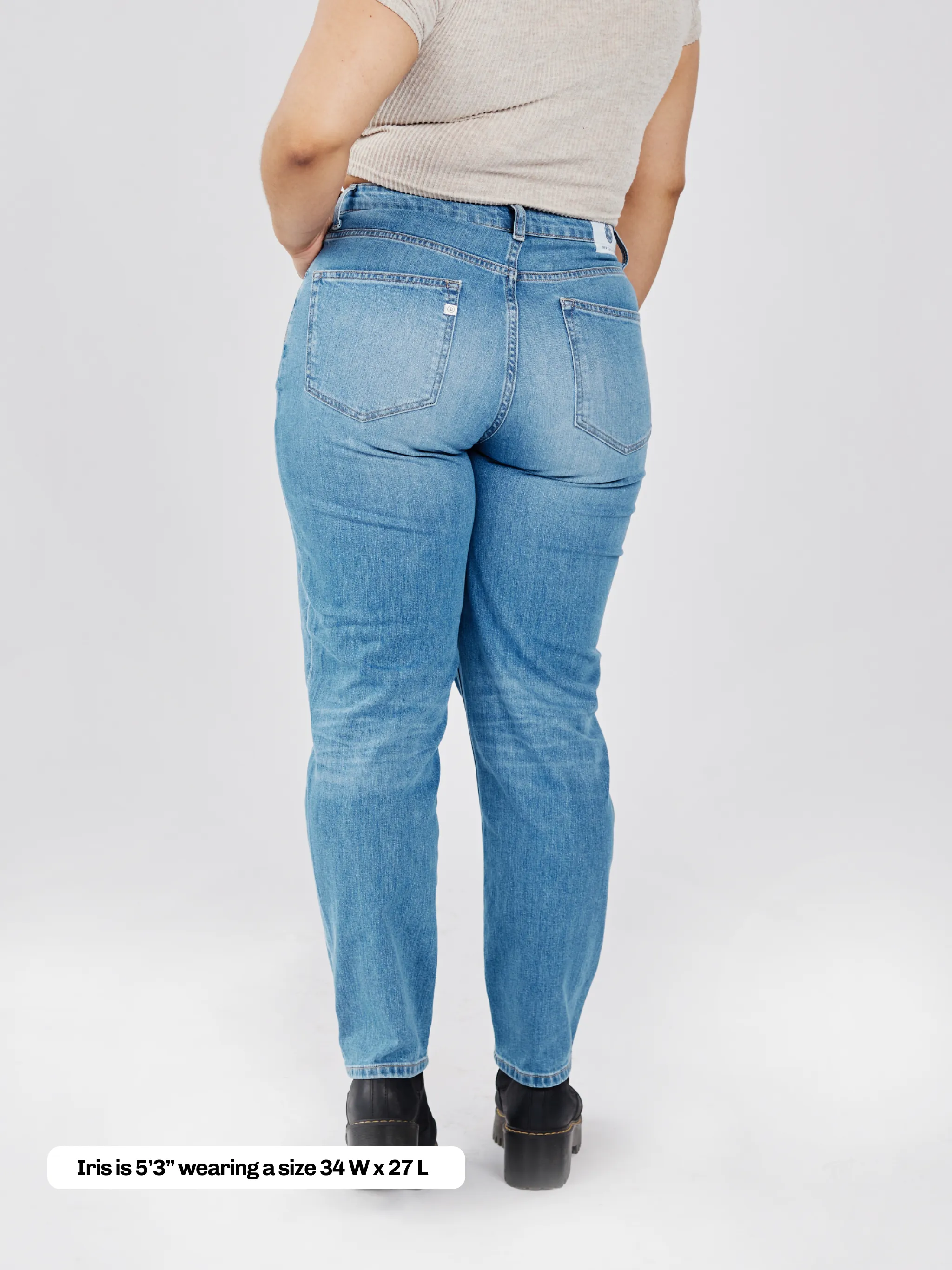 Women's Stretch Tapered Recycled Jean - Washed Stone Blue