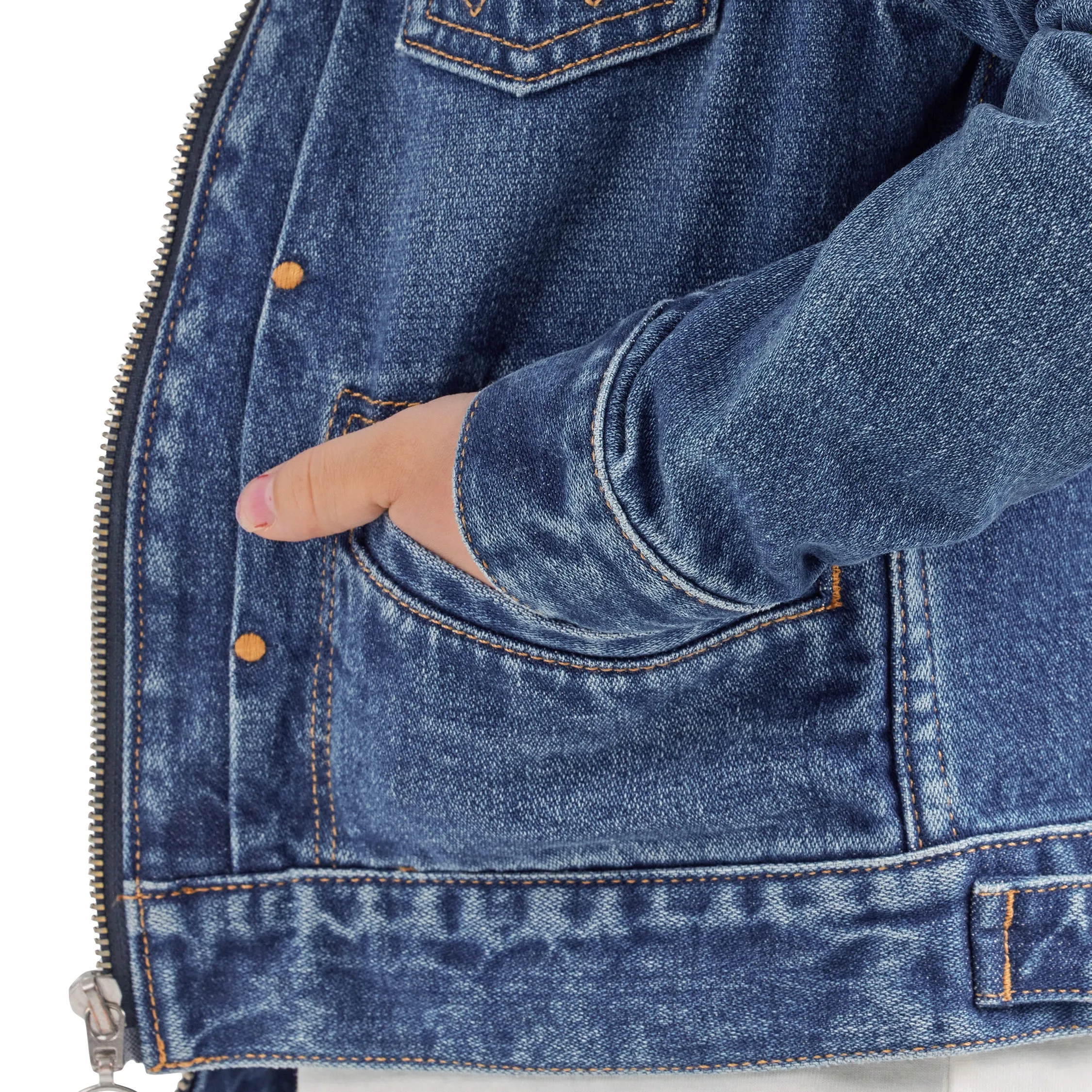 Wrangler x Barbie Girls' Zip Front Denim Jacket in Wrangler Blue