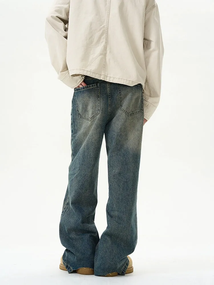 Yellow Mud Wide-leg Denim Pants