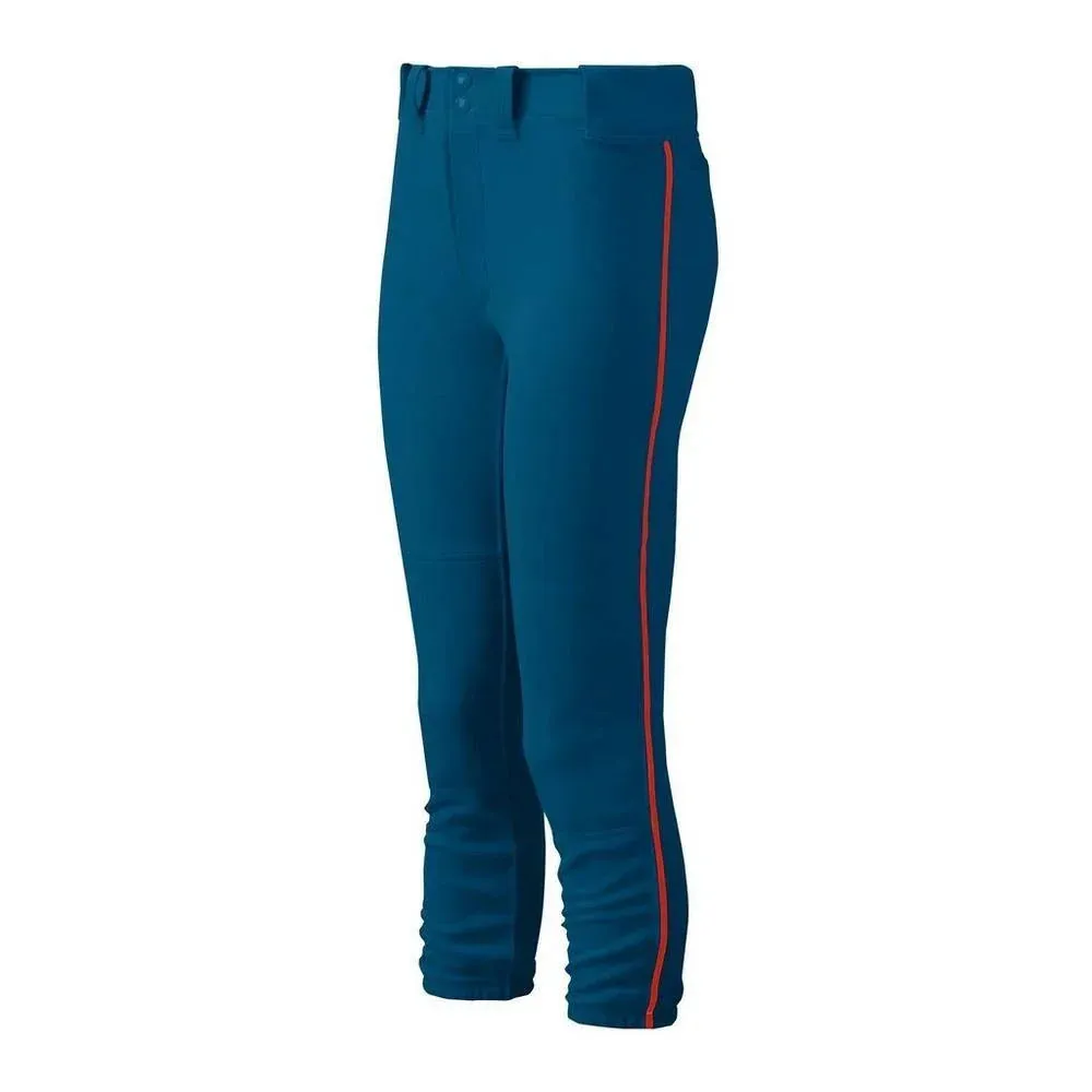 Youth Girl's Belted Piped Softball Pant