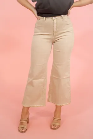 Z High Waisted Straight Leg Jeans, SAND BEIGE
