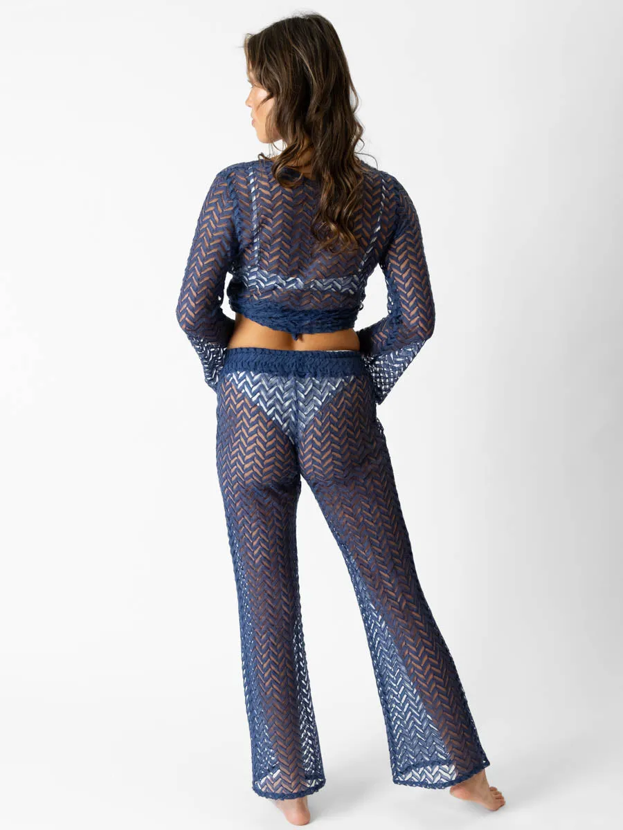 Zuma Wide Leg Pant in Navy
