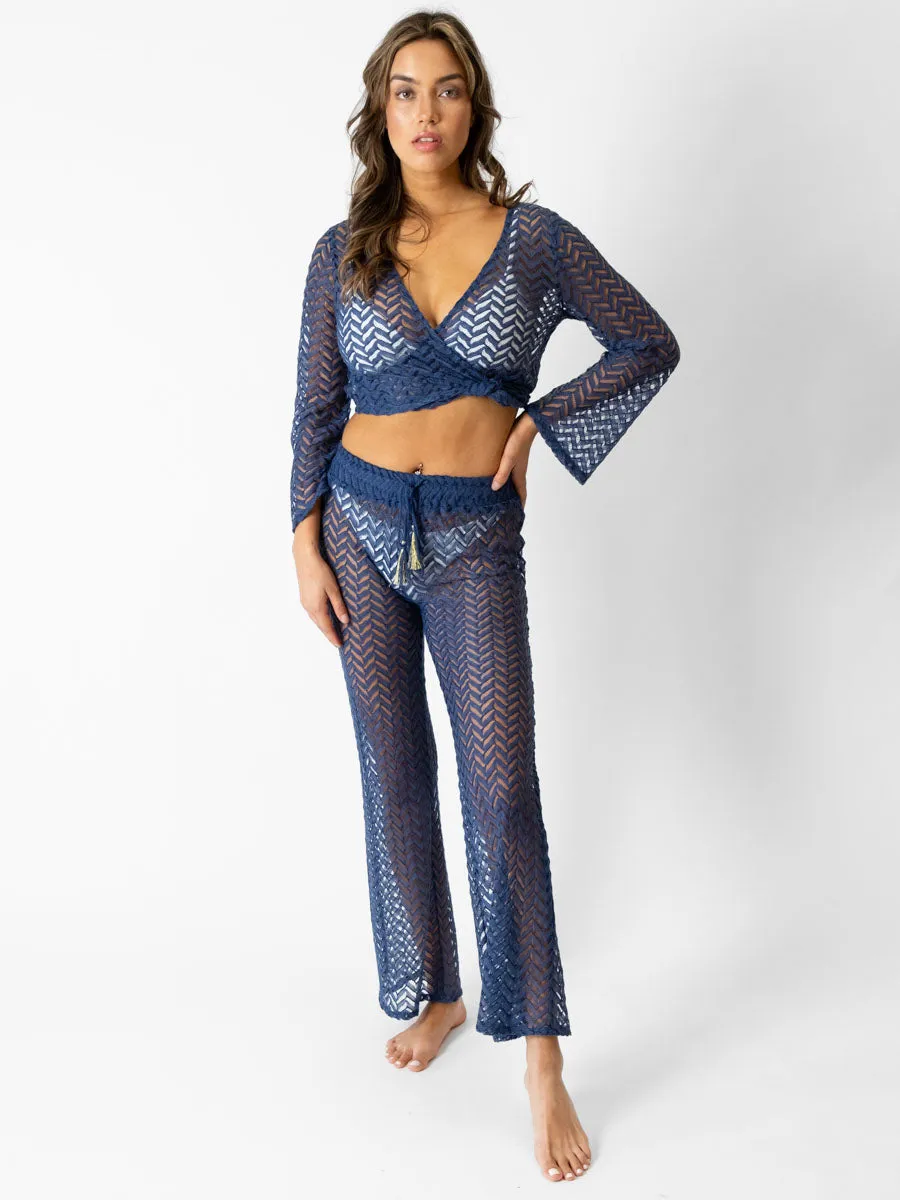 Zuma Wide Leg Pant in Navy